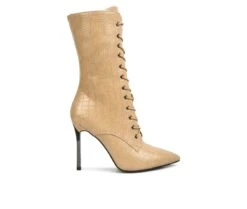 Women's London Rag Knocturn Mid Calf Lace Up Heeled Boots